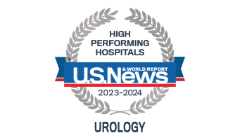 2023-24 US News and World Report High Performing Urology Badge