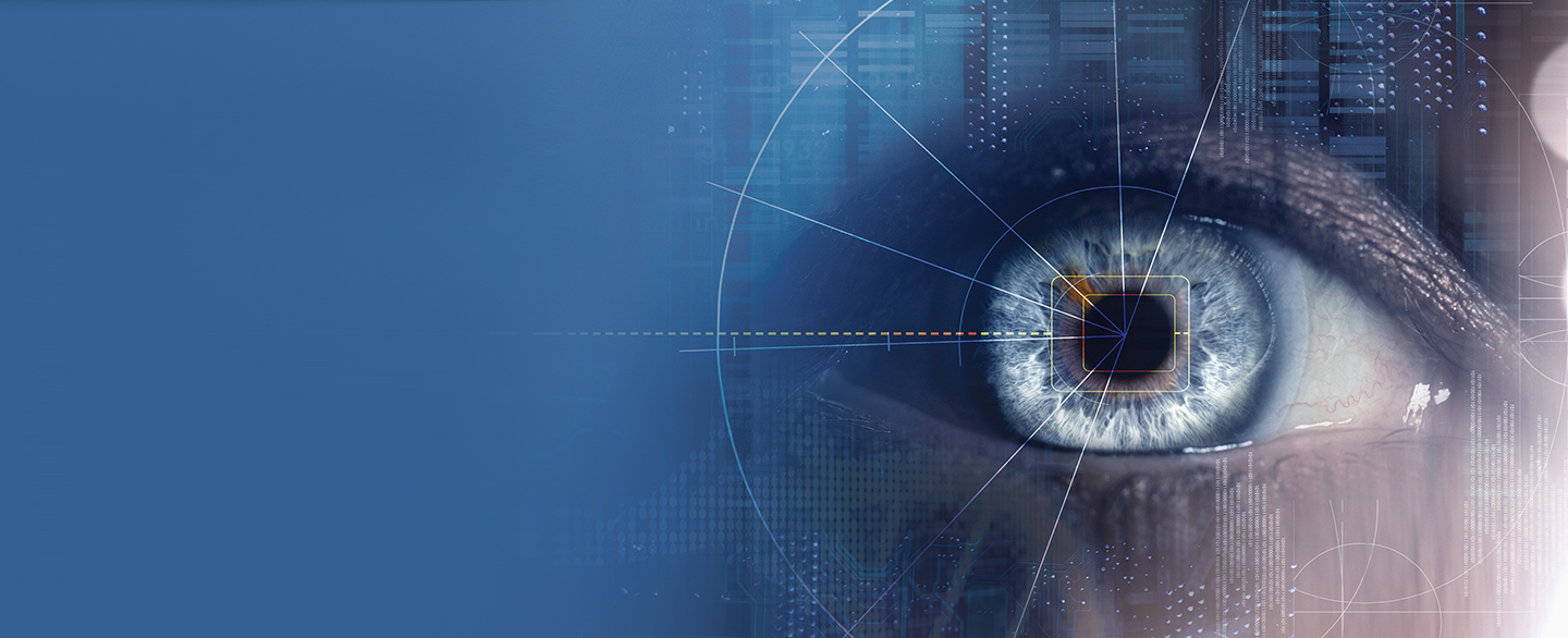 2016 annual report cover with close up of an eye.
