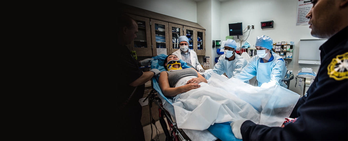 Trauma bay in the emergency department