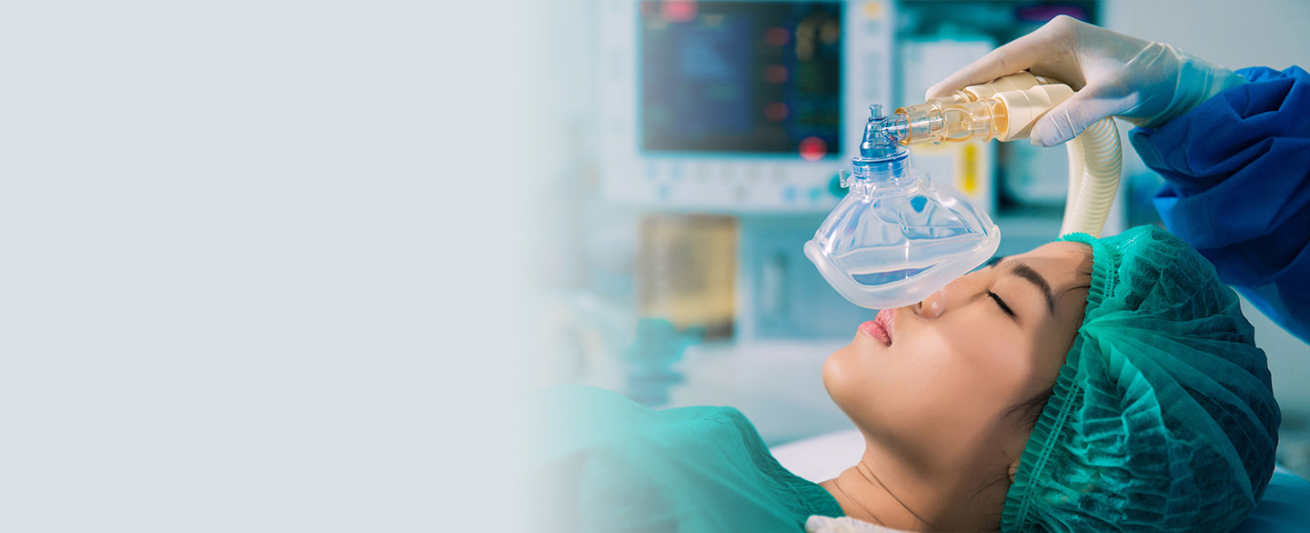 Woman going under anesthesia