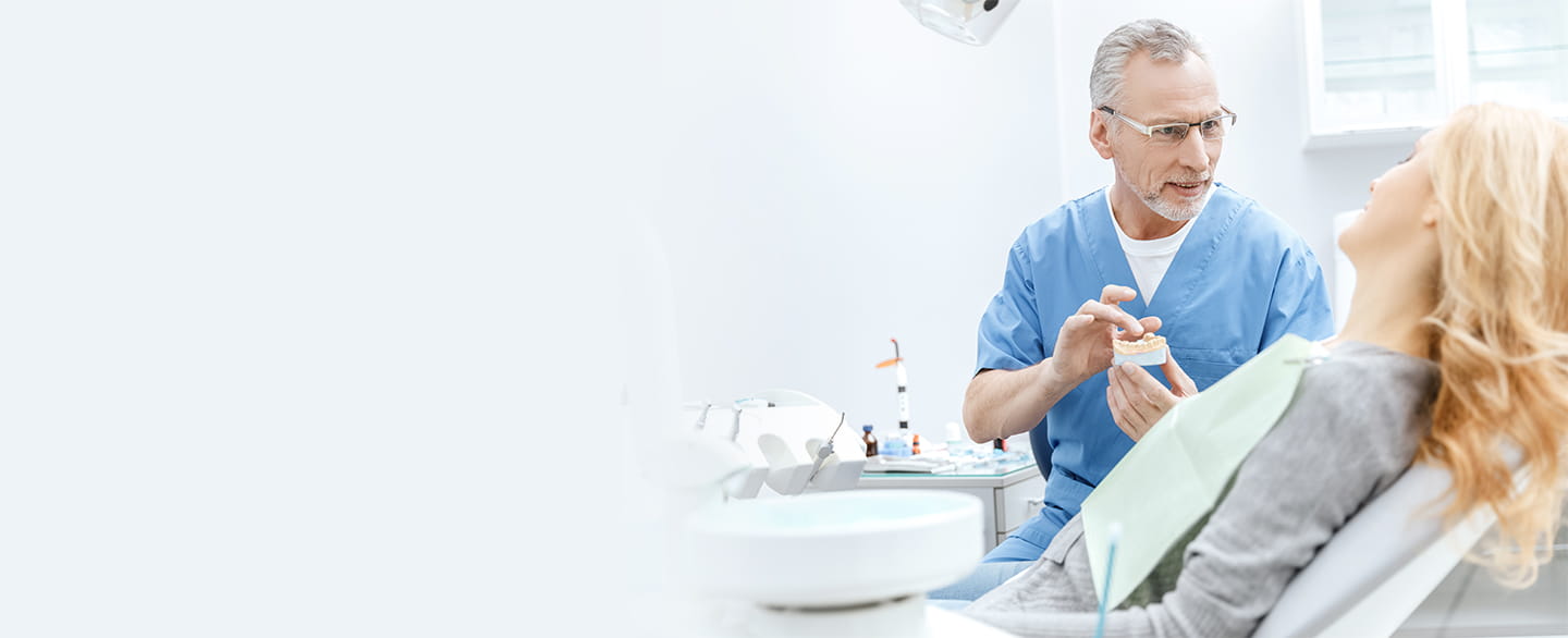 Woman at the dentist.