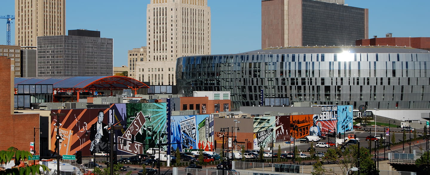 Kansas City's Sprint Center and surrounding area.