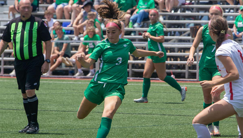 Jessica Baker playing soccer