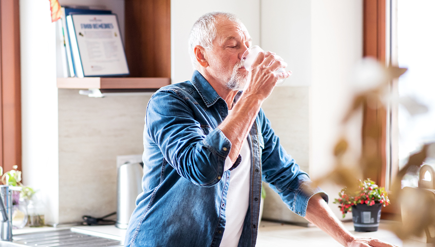 Man drinking water