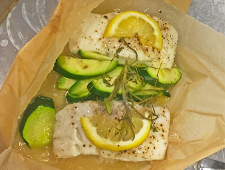 Fork tender fish in parchment