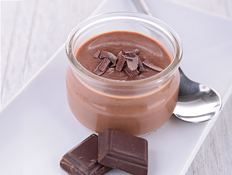 Chocolate pudding in a jar.