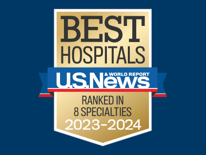 2023-24 US News and World Report - Ranked in 8 Specialties Badge