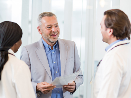 Patient speaking with doctors