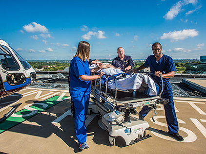 Patient coming in on heli pad.