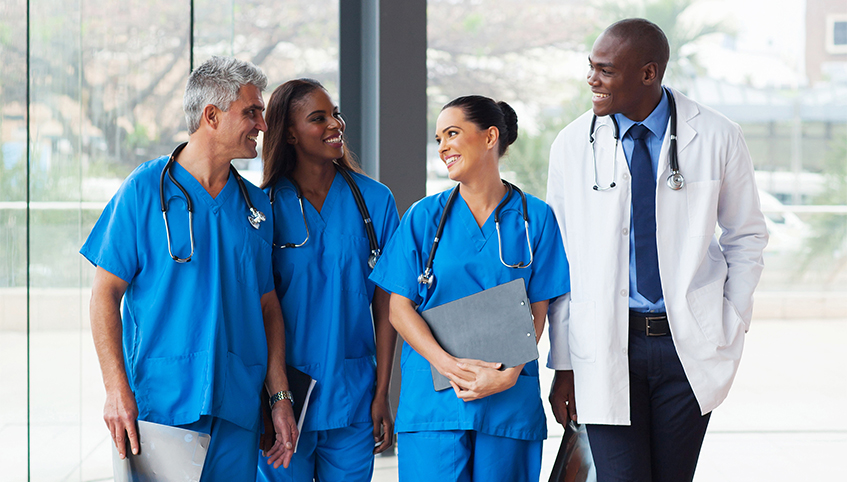 Group of nurses and doctor