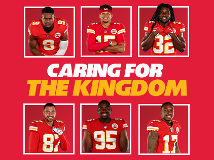 Chiefs players in a photogrid. Caring for the kingdom