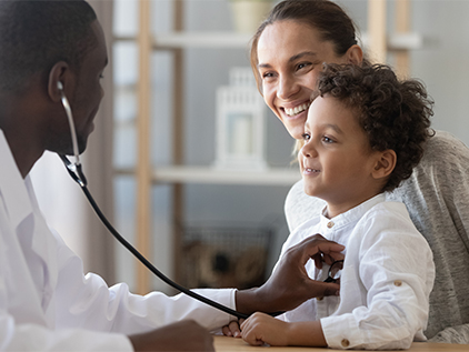 Child and mother at doctor