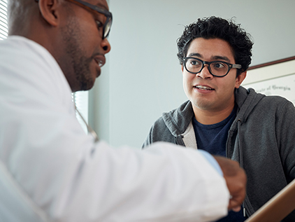 man at doctor