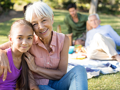 Family at picnic