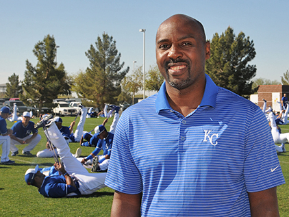 Dr. Vincent Key with the Royals at Spring Training.