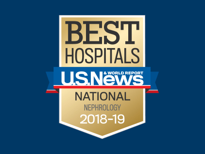 U.S. News & World Report nephrology badge for 2018-2019.
