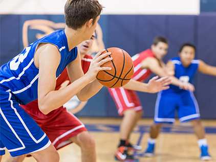 Youth boys basketball game.