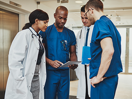 Doctors and nurses collaborating