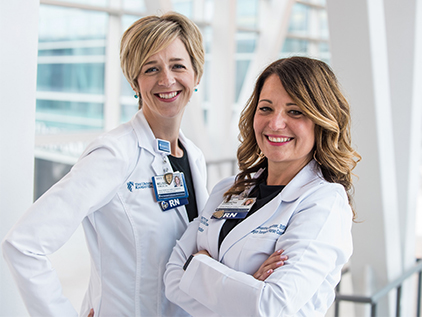 Living donor coordinators, Melissa Fowler, RN, and Samantha Brenner, RN.