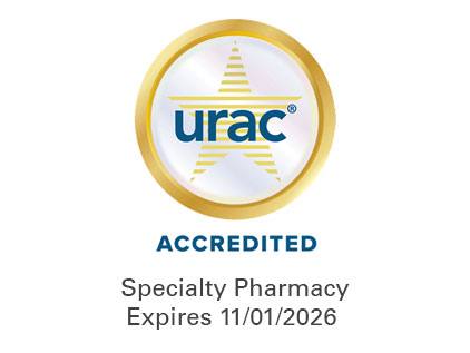 URAC logo. URAC is an independent, nonprofit accreditation entity. The University of Kansas Health System's specialty pharmacies are URAC accredited.