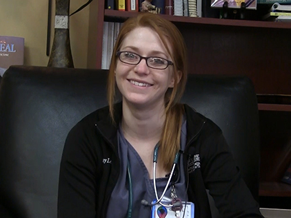 Health system nurse Courtney Leonard.