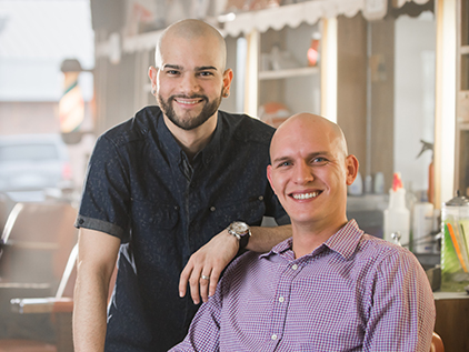 Kidney transplant patient Nate Rivera with his donor Tim.