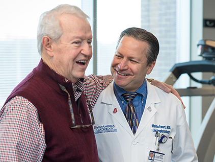 Heart patient Jerry Sheridan with Dr. Emert.