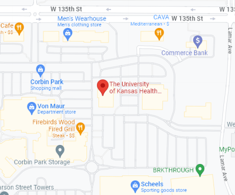 Map of The University of Kansas Health System Corbin Park