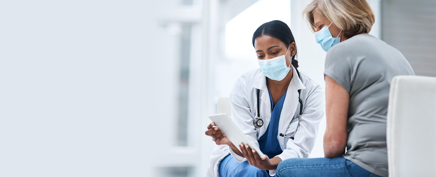 Patient speaking with physician