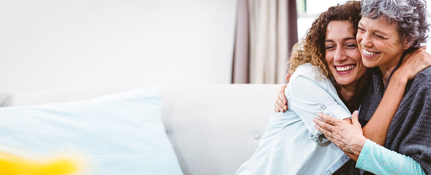Happy mom and daughter