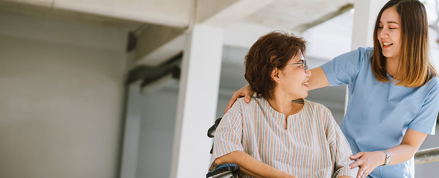 A youth volunteering to help a patient