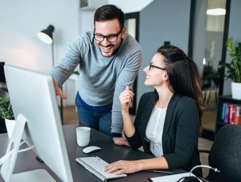 People using a computer