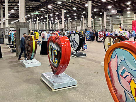 Inside the Parade of Hearts event showcasing the vast amount of hearts