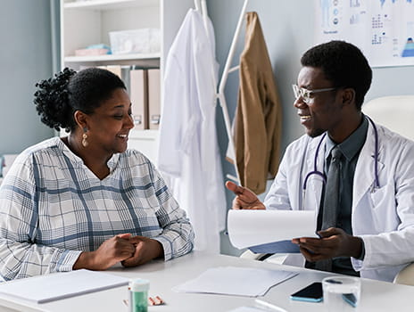 Patient speaking with a doctor