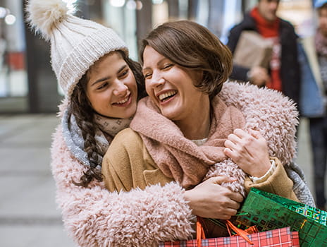 Women hugging