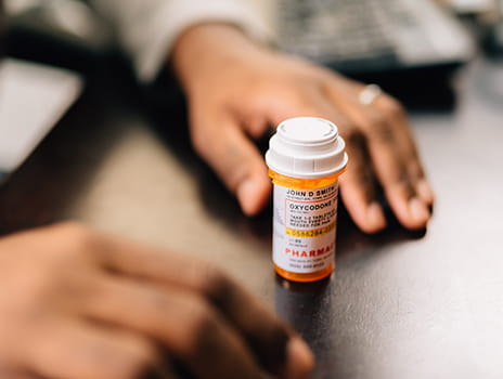 Bottle of opioids.