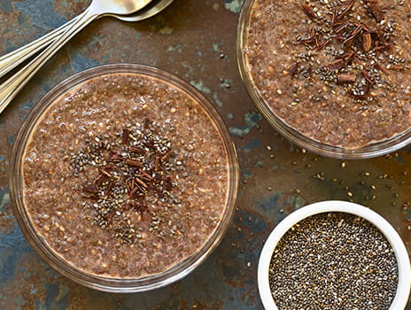 Chocolate chia seed pudding.