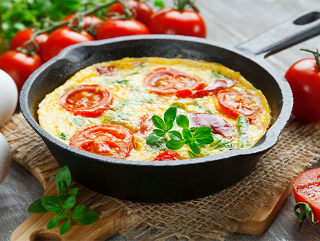 Sun Dried Tomato Mozzarella Asparagus and Basil Frittata
