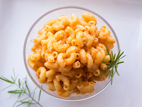 Bowl of macaroni.