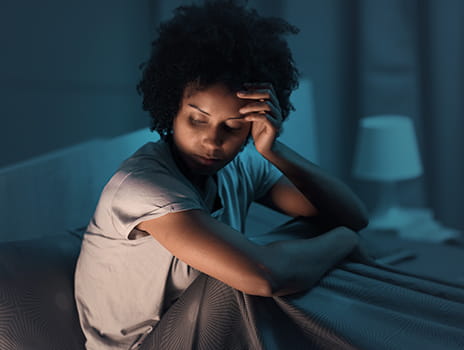Woman unable to sleep