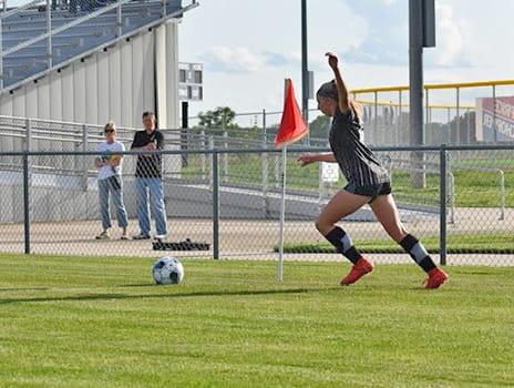 Ava Petri playing soccer