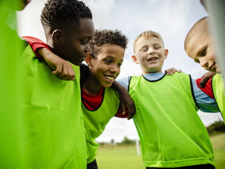 Children in a huddle