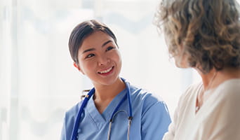 Doctor talking with a patient