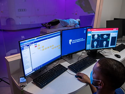 Patient being treated