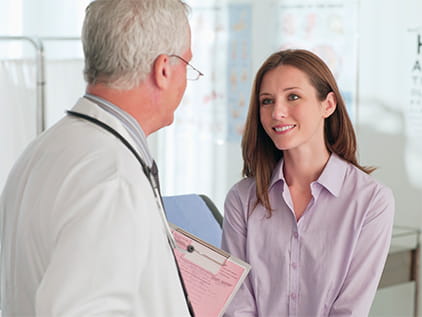 Doctor talking with patient.