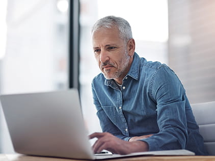 Man working on a computer