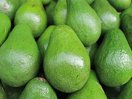 Ripe avocados.