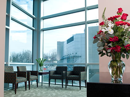Women's Heart Center check-in and waiting area.